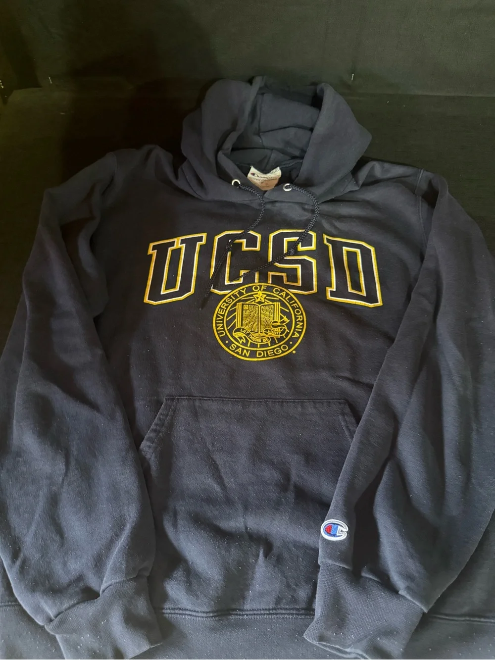 Champion Navy and Gold UCSD Pullover Hoodie